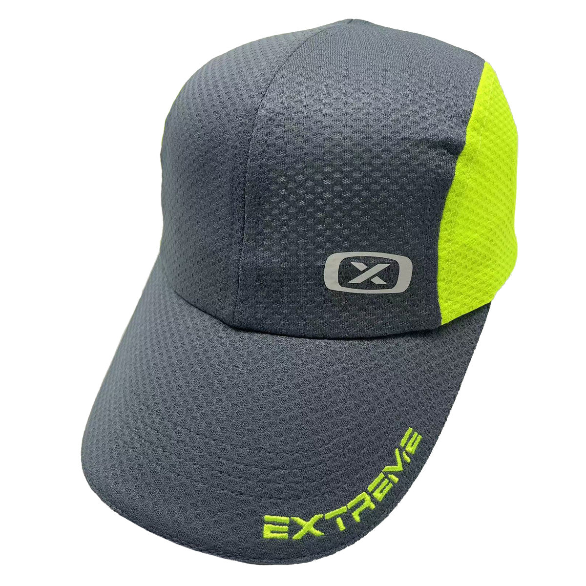 כובע ריצה מנדף אפור צהוב