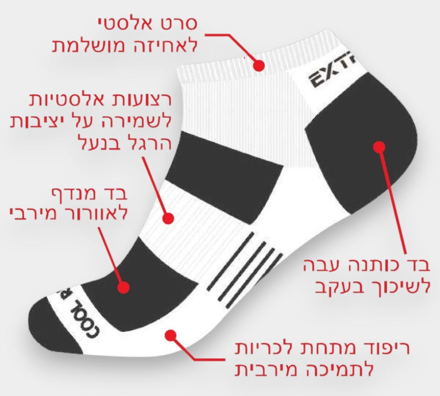 מארז 3 זוגות גרביים לבן אפור לגבר